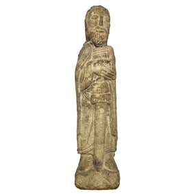 Antique Stone Saint Figure
