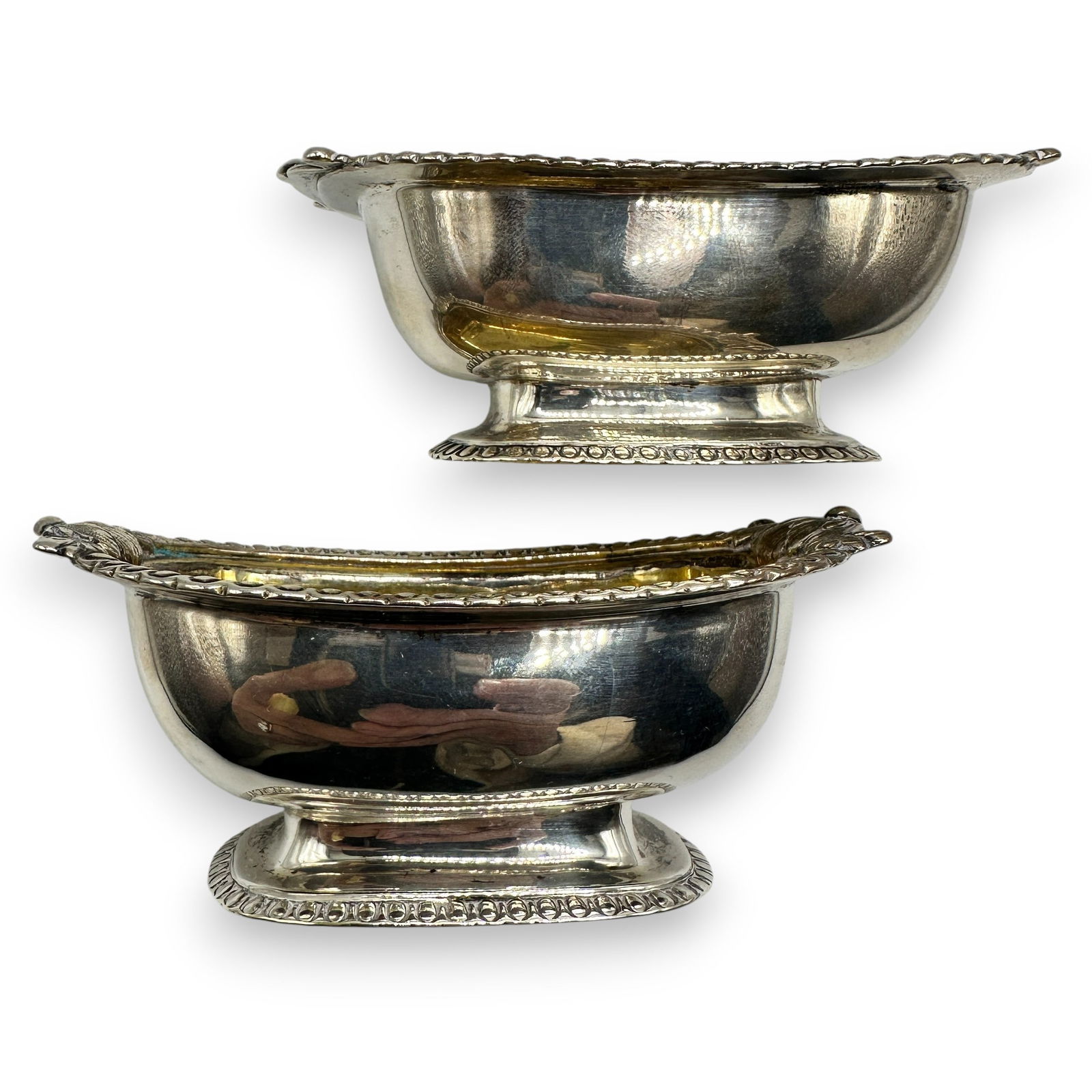 Pair of 1800's London and Birmingham Sterling Silver Bowls Salt Cellars (1 of 13)