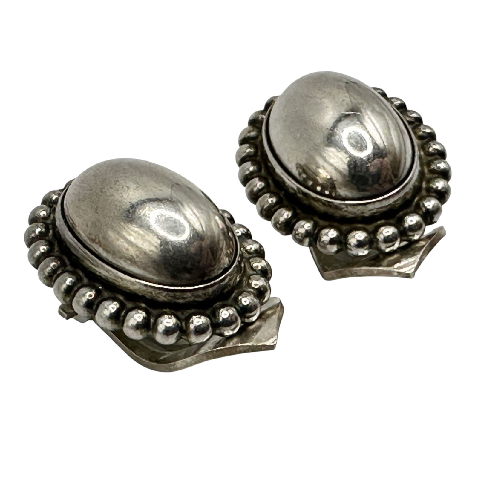 Pair of Sterling Silver Georg Jensen Clip Earrings (1 of 6)