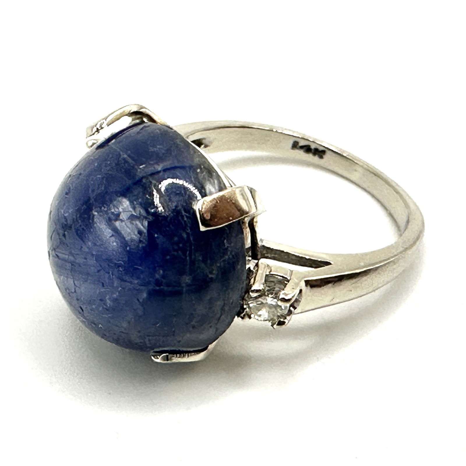 14K White Gold Star Sapphire Ring with Diamonds (1 of 12)