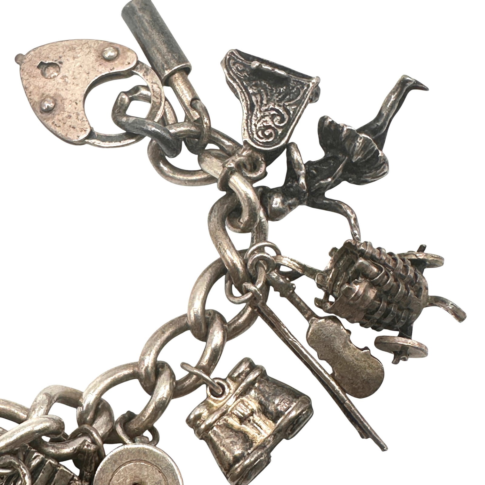 Vintage Silver Charm Bracelet - 2