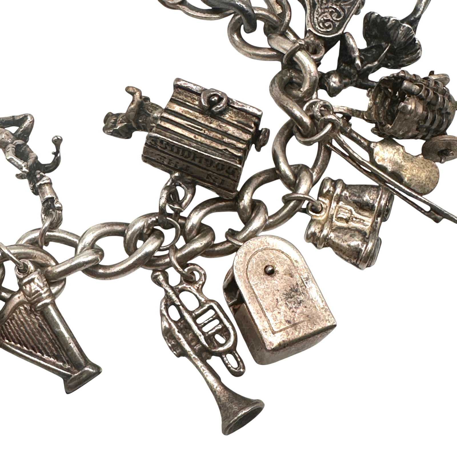Vintage Silver Charm Bracelet - 3