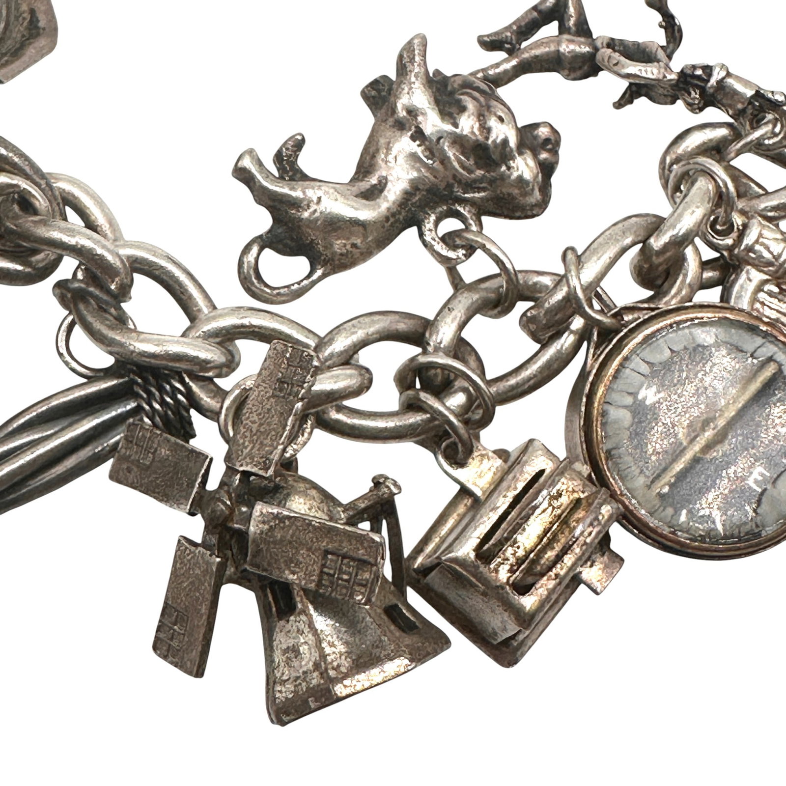 Vintage Silver Charm Bracelet - 4