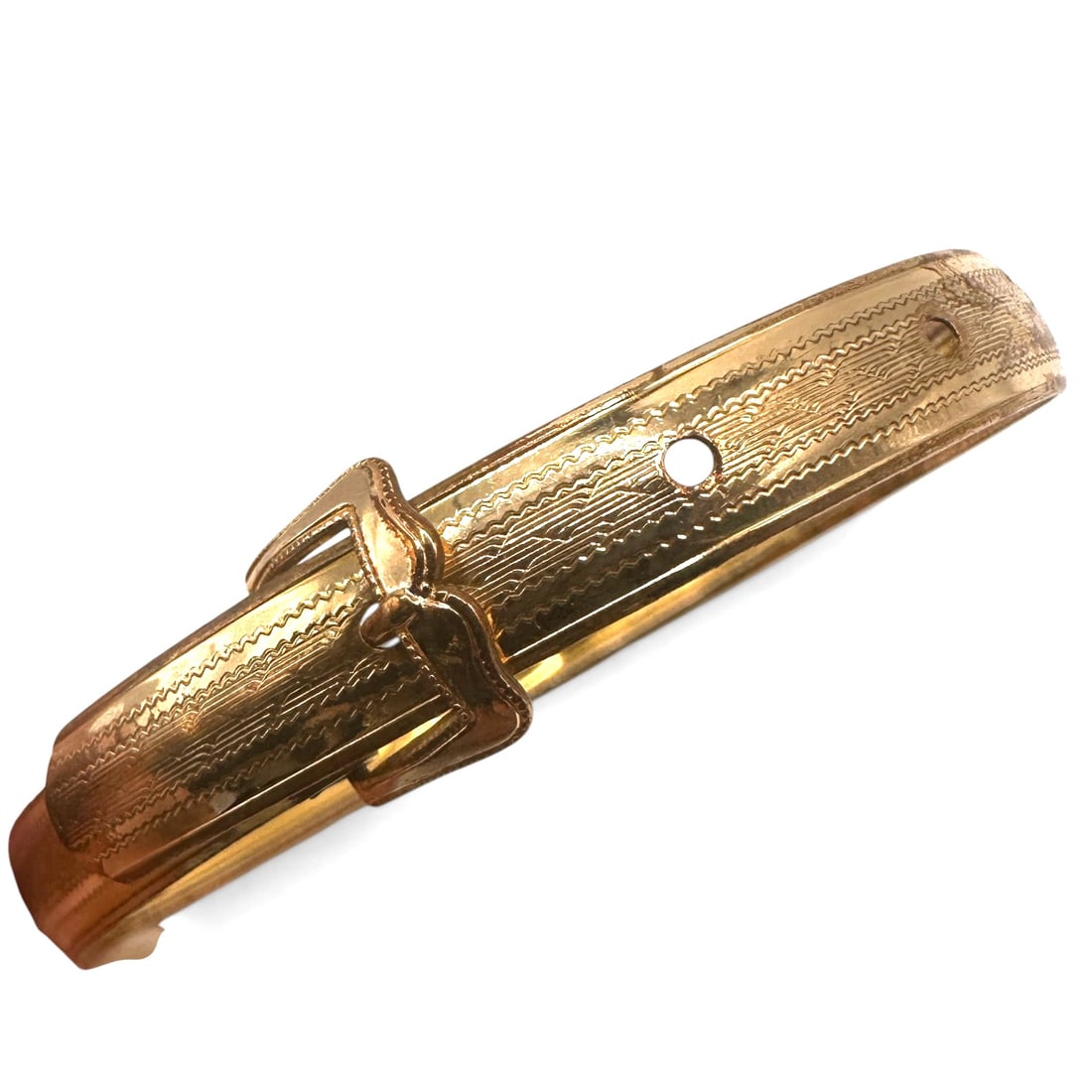 Vintage Hayward Gold Filled Buckle Bracelet: Adjustable size. Refer to photos for additional condition information as they are a part of the description. Please note lots may show signs of wear commensurate with age and use, and the lack of a st