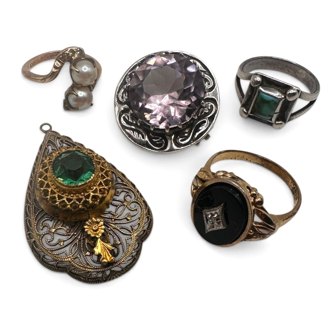 Lot of Vintage and Antique Jewelry including Sterling Silver (1 of 13)