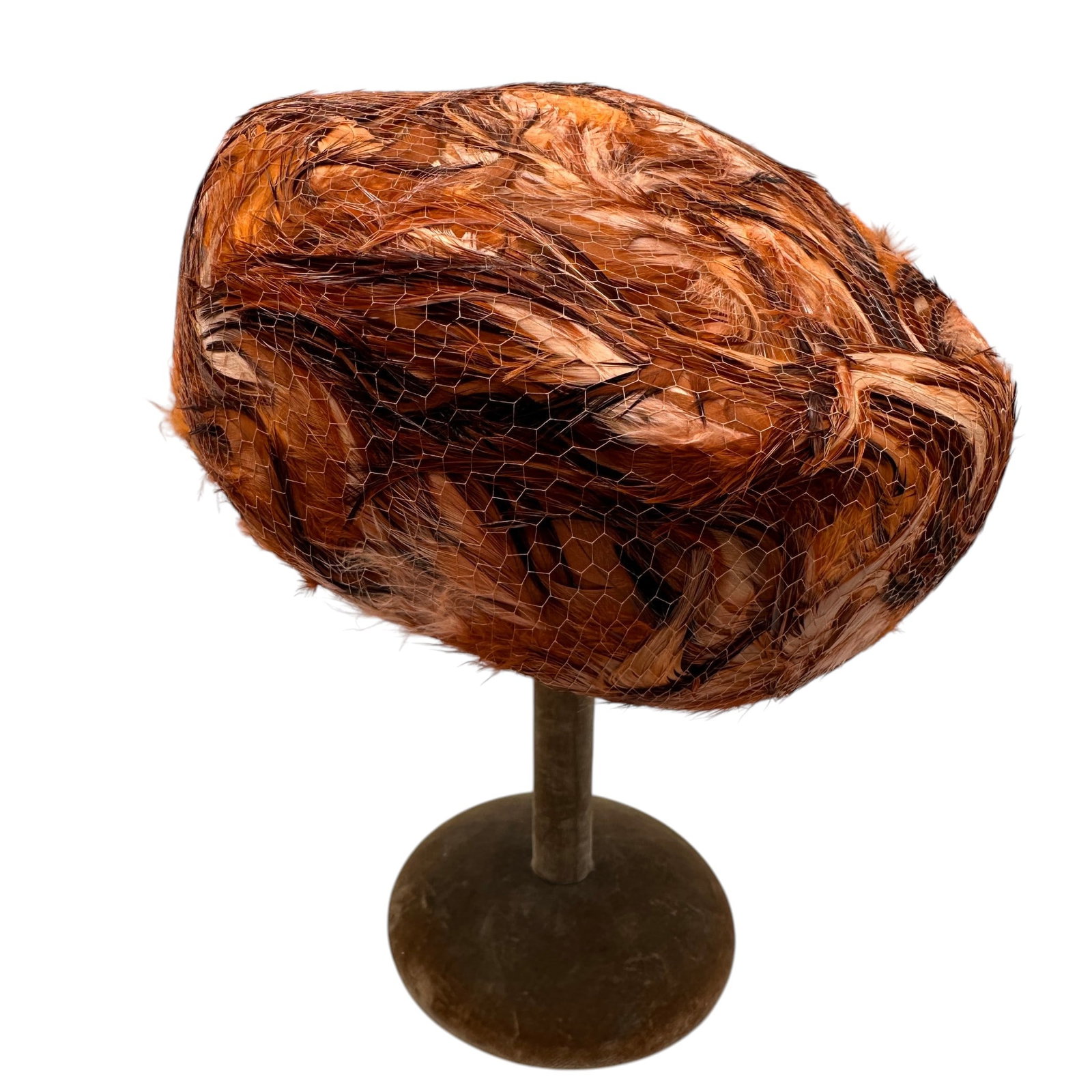 Vintage Feather Hat: Refer to photos for additional condition information as they are a part of the description. Please note lots may show signs of wear commensurate with age and use, and the lack of a statement regarding