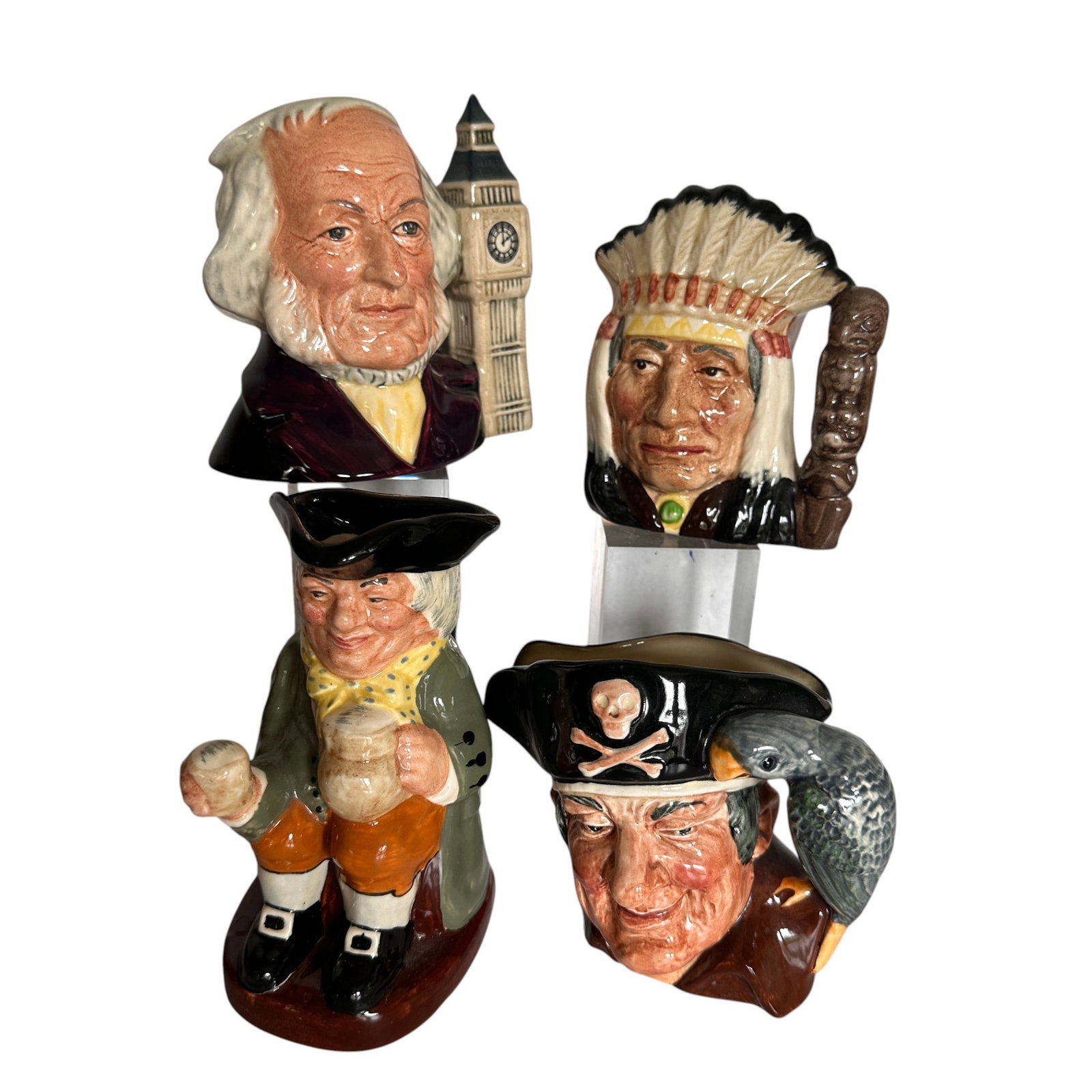 Lot of Miniature Royal Doulton Toby Jugs: Refer to photos for additional condition information as they are a part of the description. Please note lots may show signs of wear commensurate with age and use, and the lack of a statement regarding