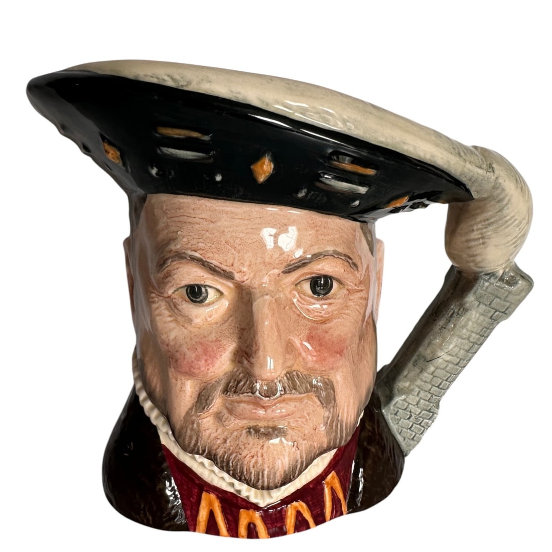 Henry VIII Royal Doulton Toby Jug: Measures 6 1/2" tall. Refer to photos for additional condition information as they are a part of the description. Please note lots may show signs of wear commensurate with age and use, and the lack of