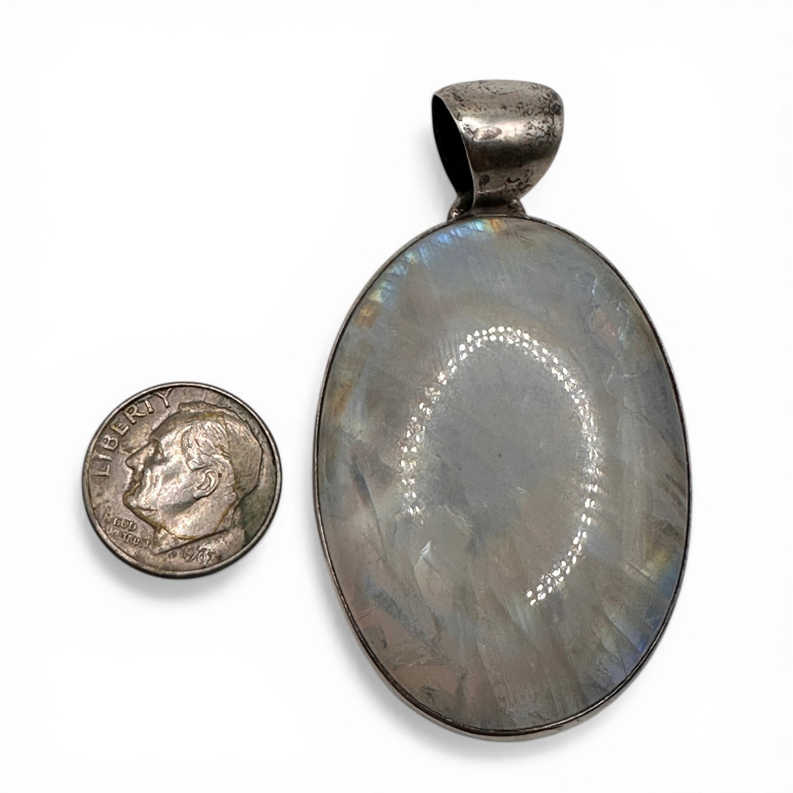 Large Oval Moonstone Pendant - 4