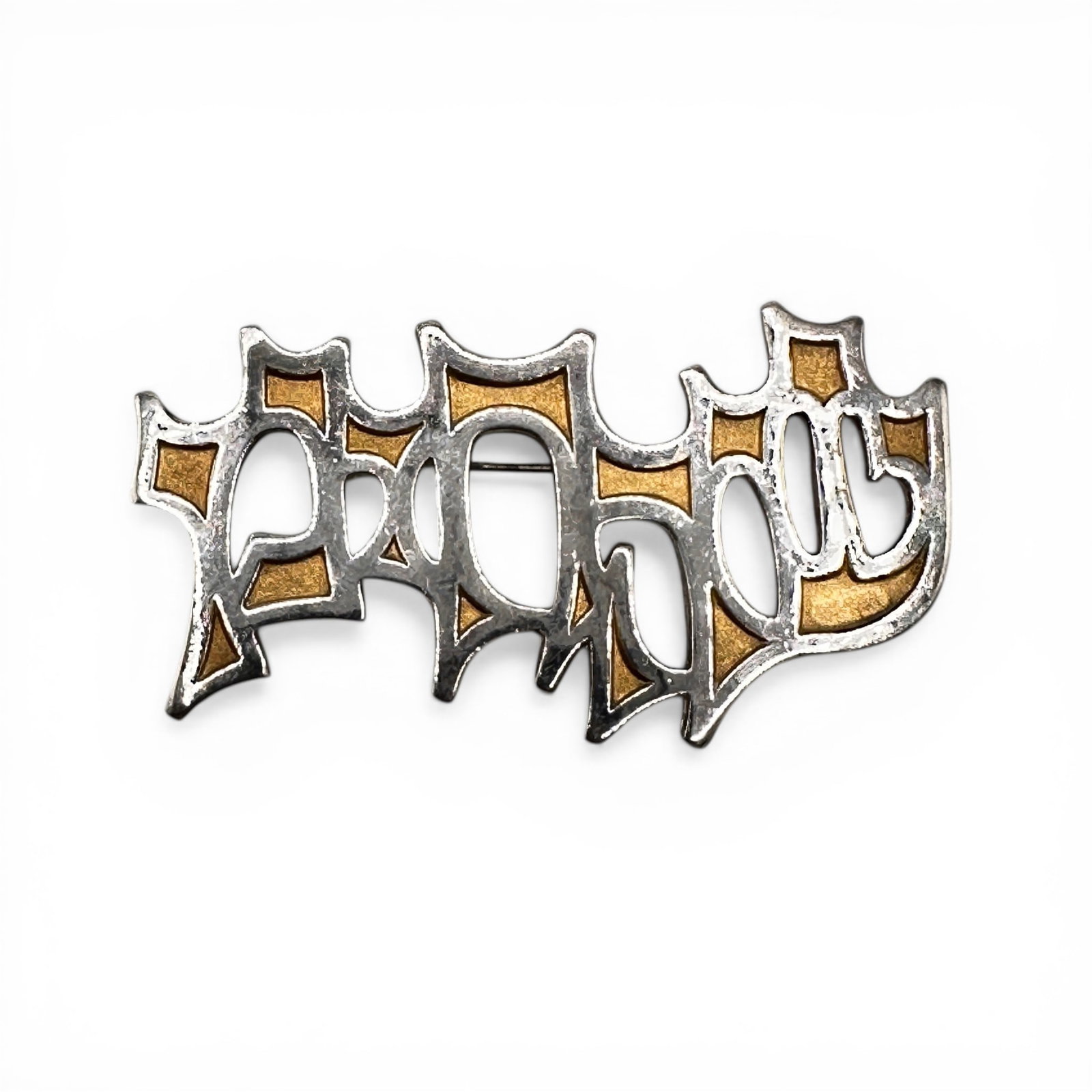 Mid Century Brutalist Pendant Brooch Signed Wolpert (1 of 7)
