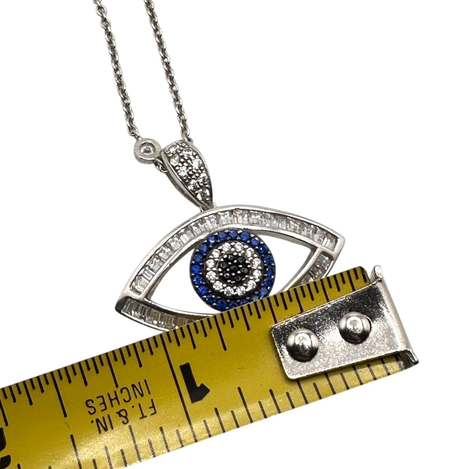Sterling Silver Evil Eye Necklace - 8