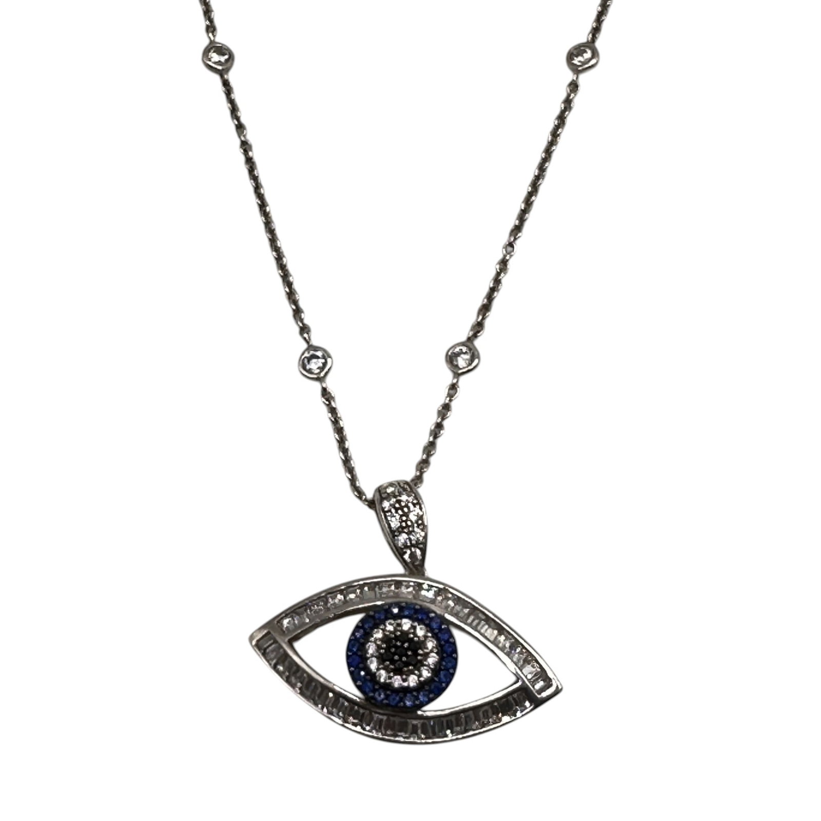 Sterling Silver Evil Eye Necklace - 3