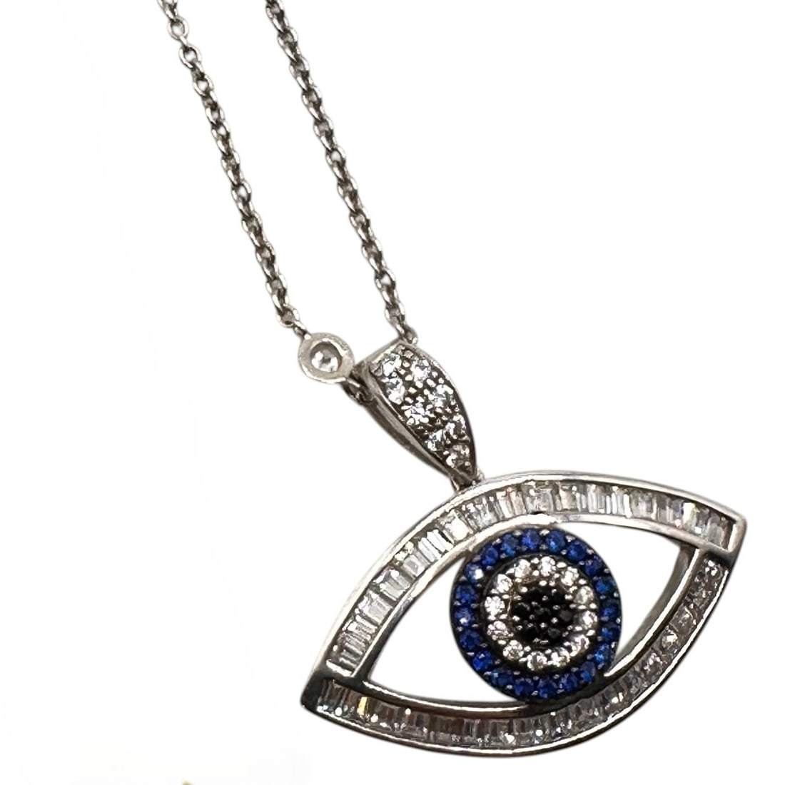 Sterling Silver Evil Eye Necklace - 7