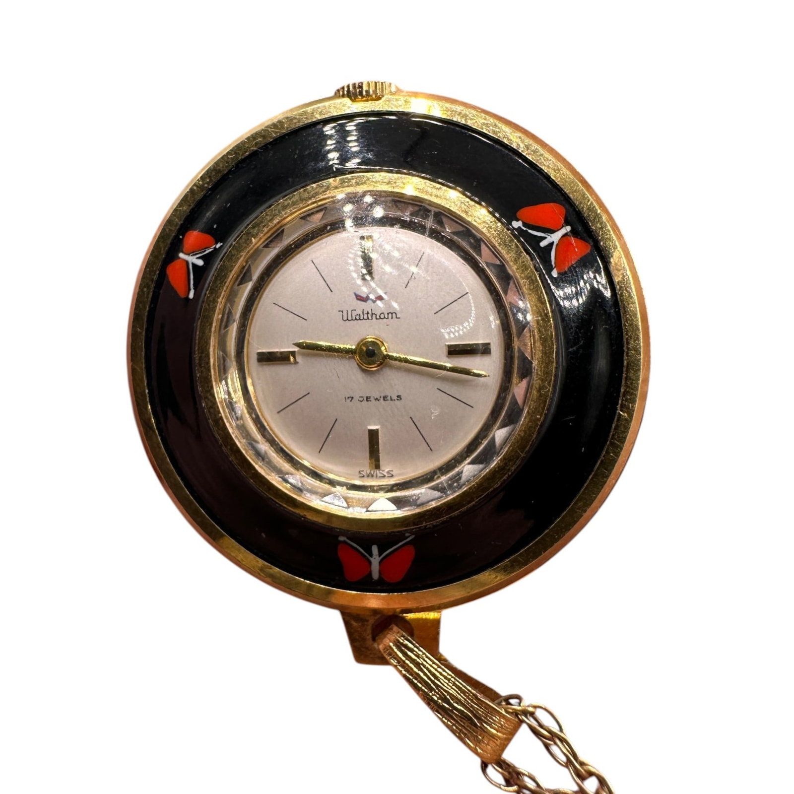 Vintage Waltham 17 Jewel Watch on Gold Filled Chain: In very good condition - works upon winding. Refer to photos for additional condition information as they are a part of the description. Please note lots may show signs of wear commensurate with age a