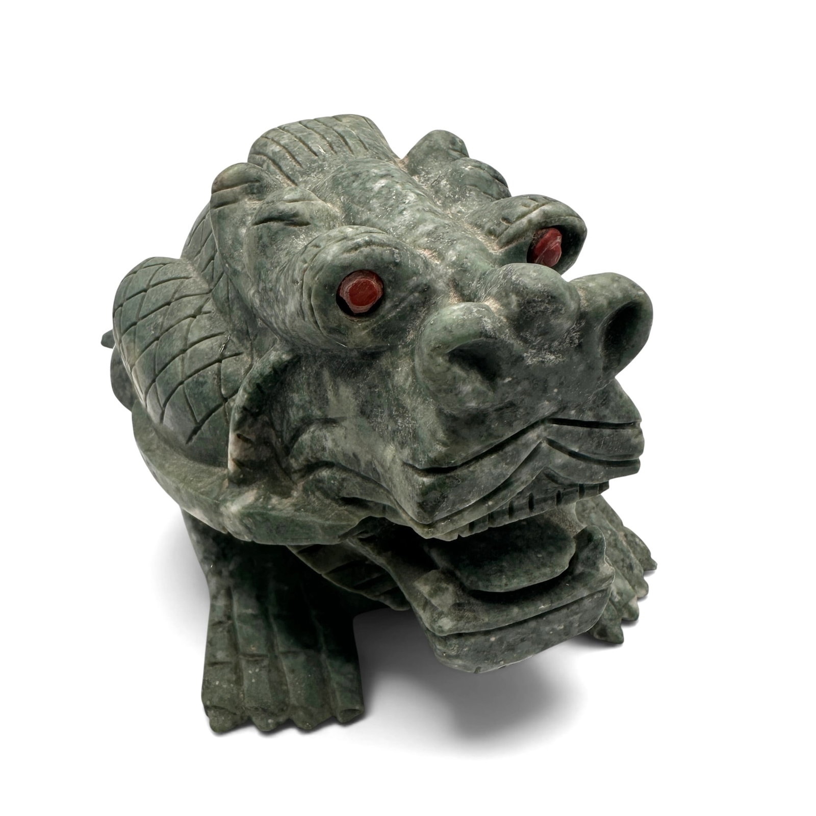 Hand Carved Hardstone Chinese Lion Dragon (1 of 9)