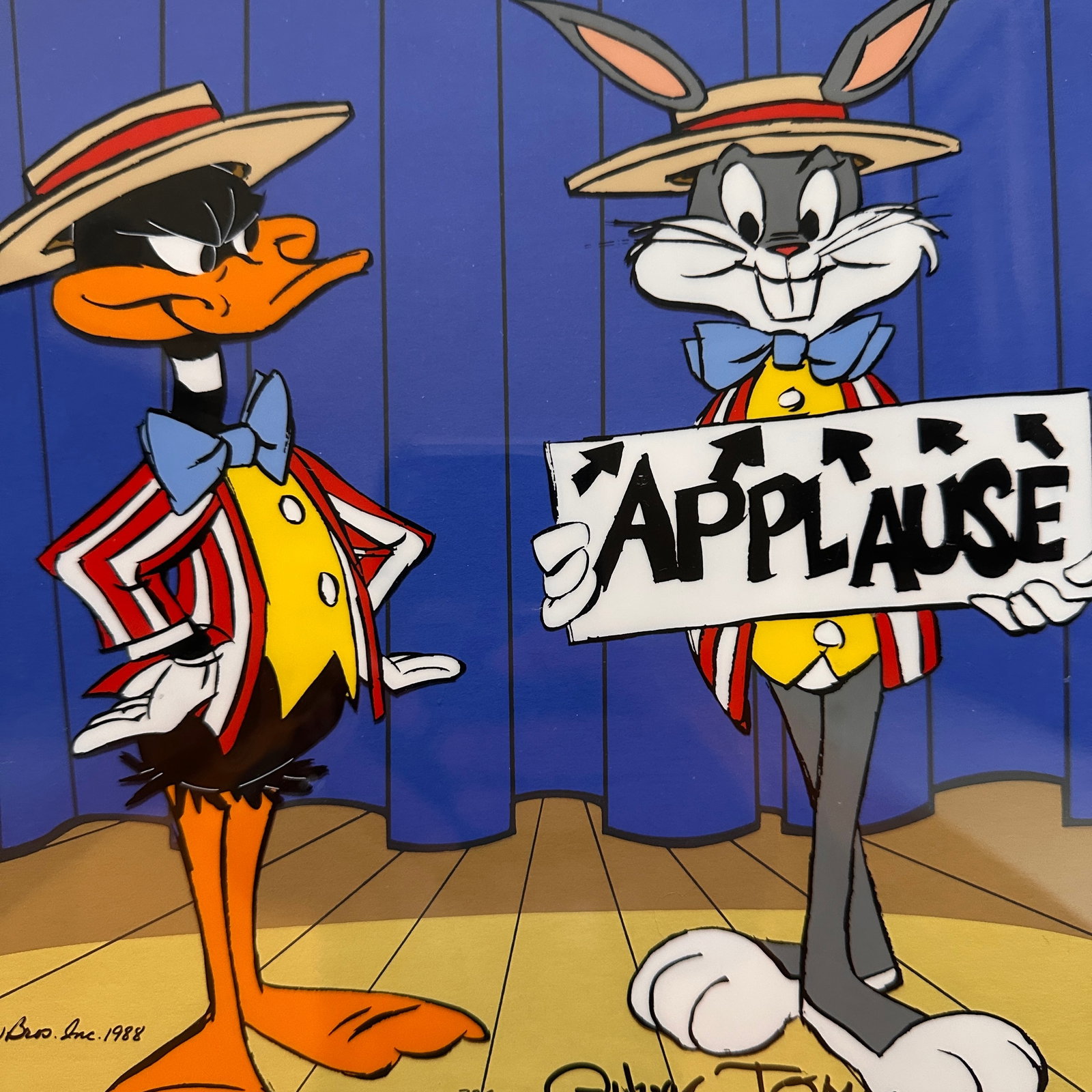 Daffy and Bugs Bunny Signed and Numbered Cell: Refer to photos for additional condition information as they are a part of the description. Please note lots may show signs of wear commensurate with age and use, and the lack of a statement