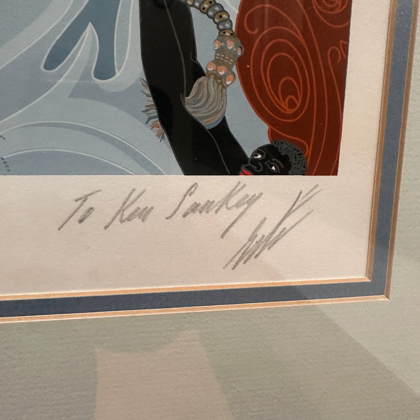 Erte Signed Personalized "Spider Web" Framed Print - 6