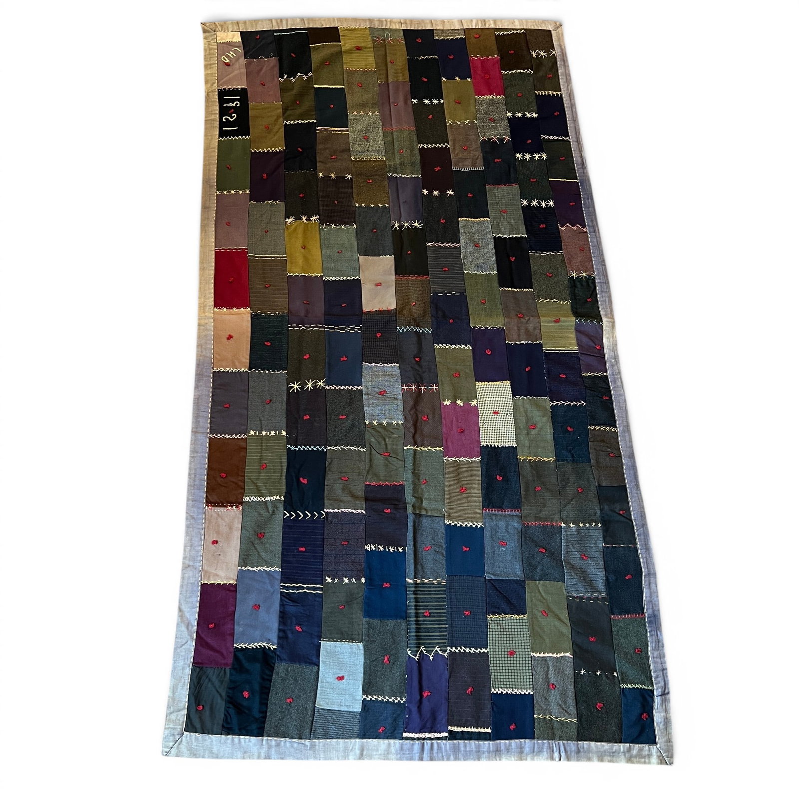 1920's Suit Fabric Scrap Crazy Quilt (1 of 7)