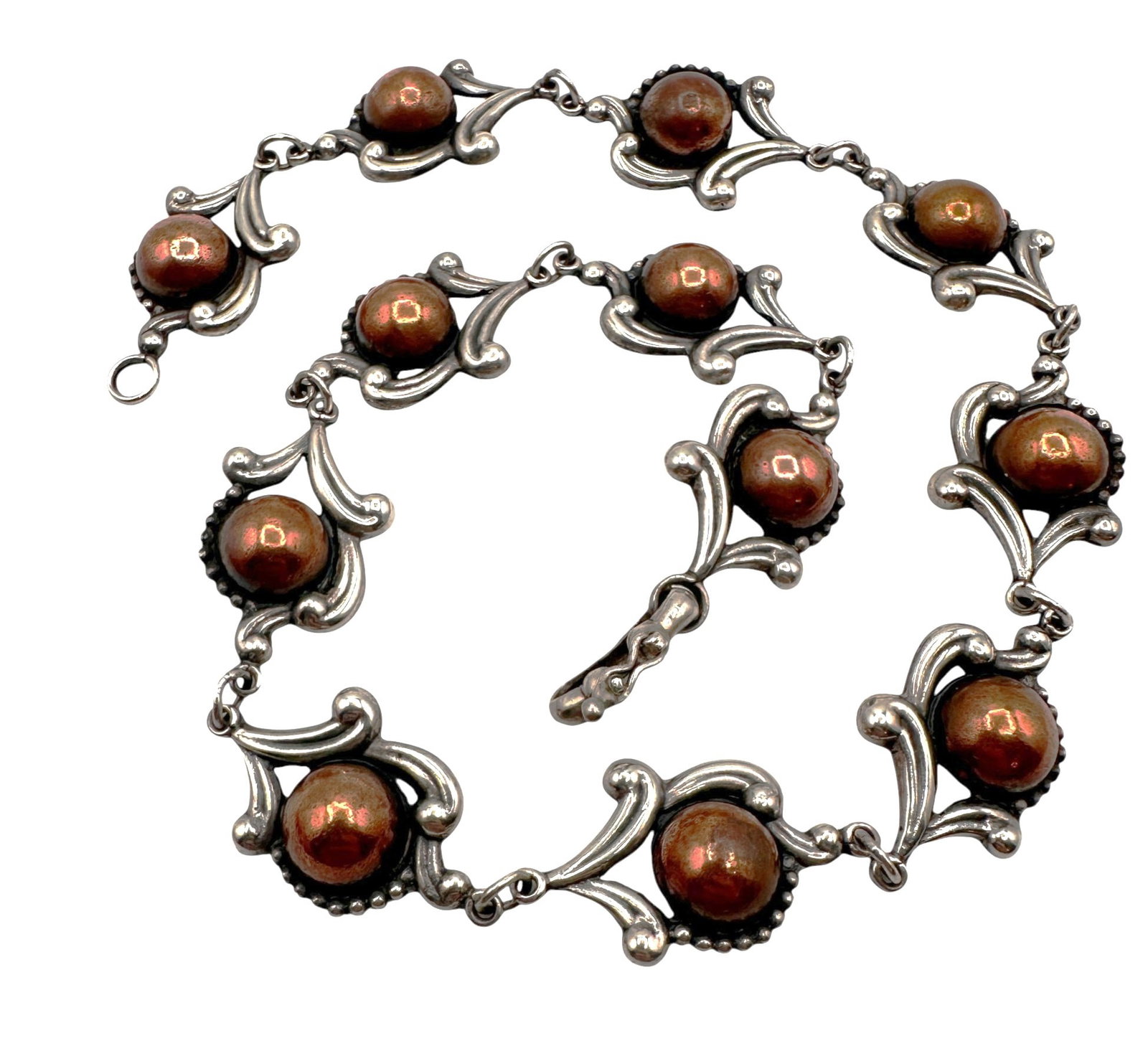 Vintage Los Castillo Taxco Mexican Sterling Silver & Copper Necklace (1 of 7)