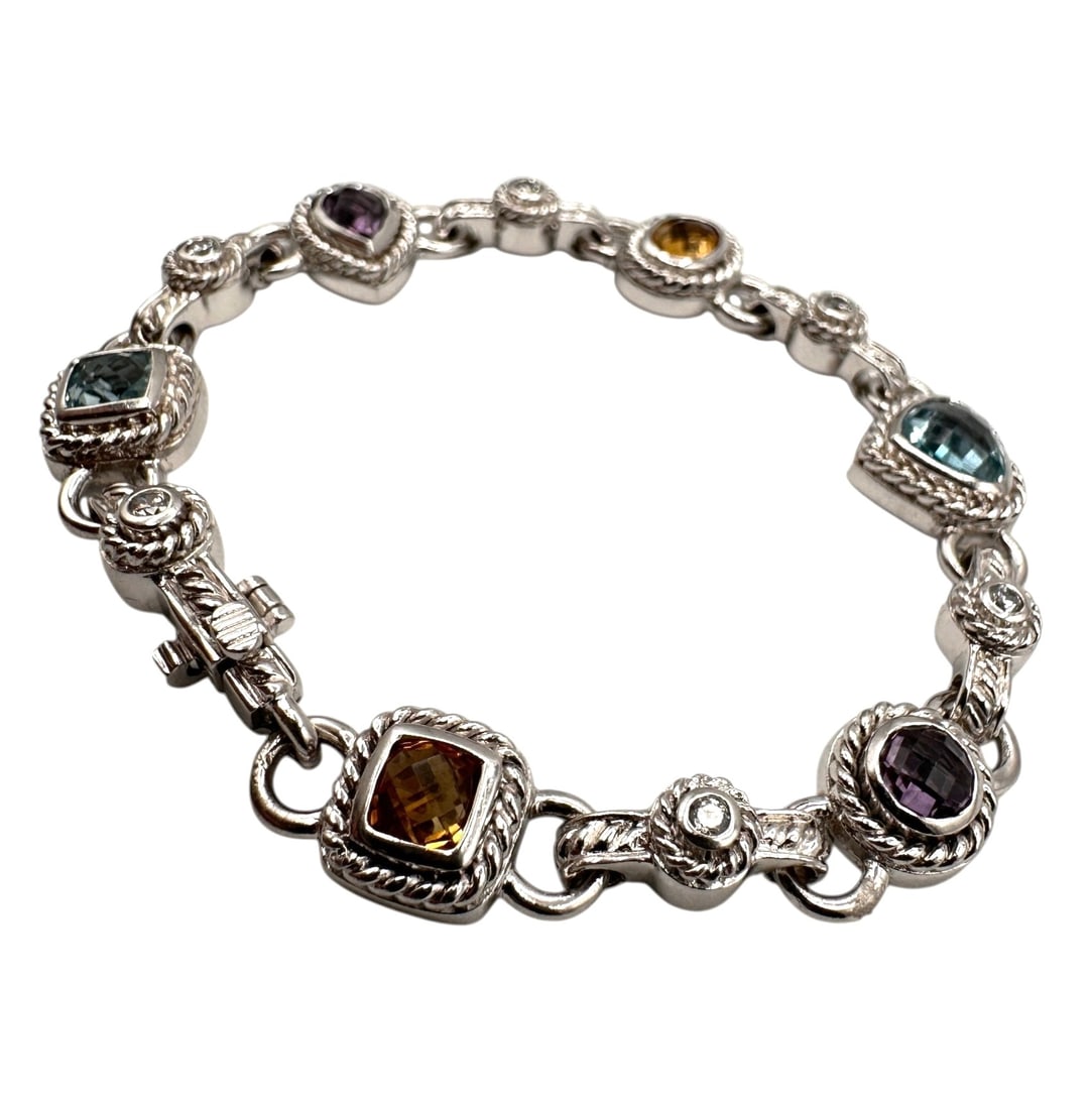 Judith Ripka Sterling Silver Multi-Gemstone Bracelet (1 of 9)