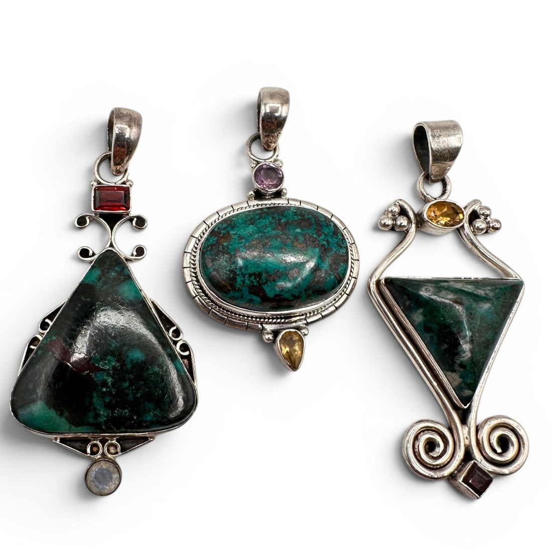 Sterling Silver and Turquoise Pendants: Item is being sold as found from an estate collection and may show signs of age, use, wear, imperfections, or surface variations consistent with age and handling. We will note any issues that we are a