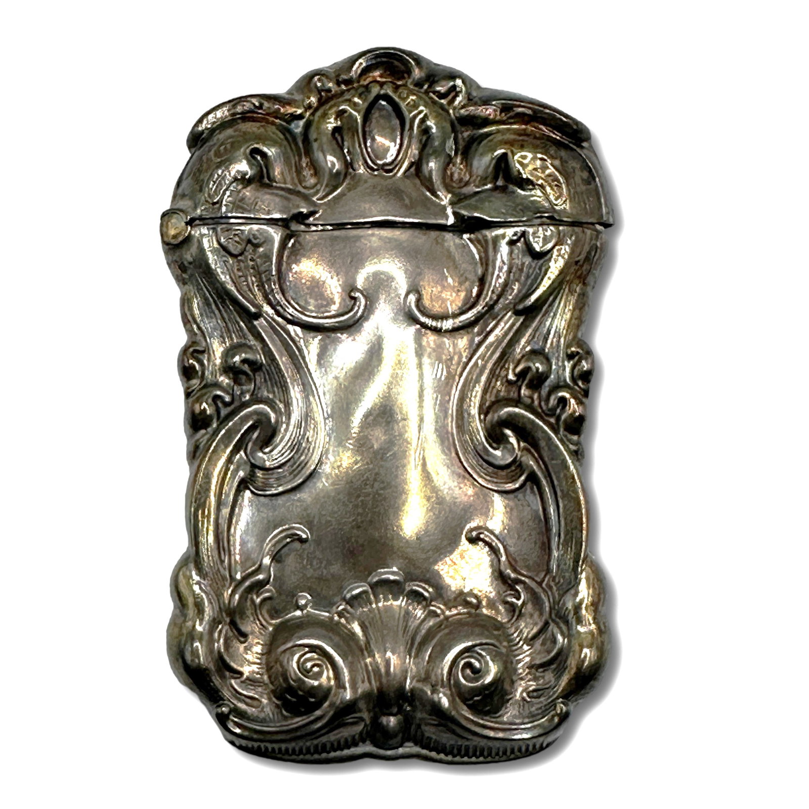 Antique Sterling Silver Repousse Swirls and Scrolls Vesta Match Safe (1 of 8)