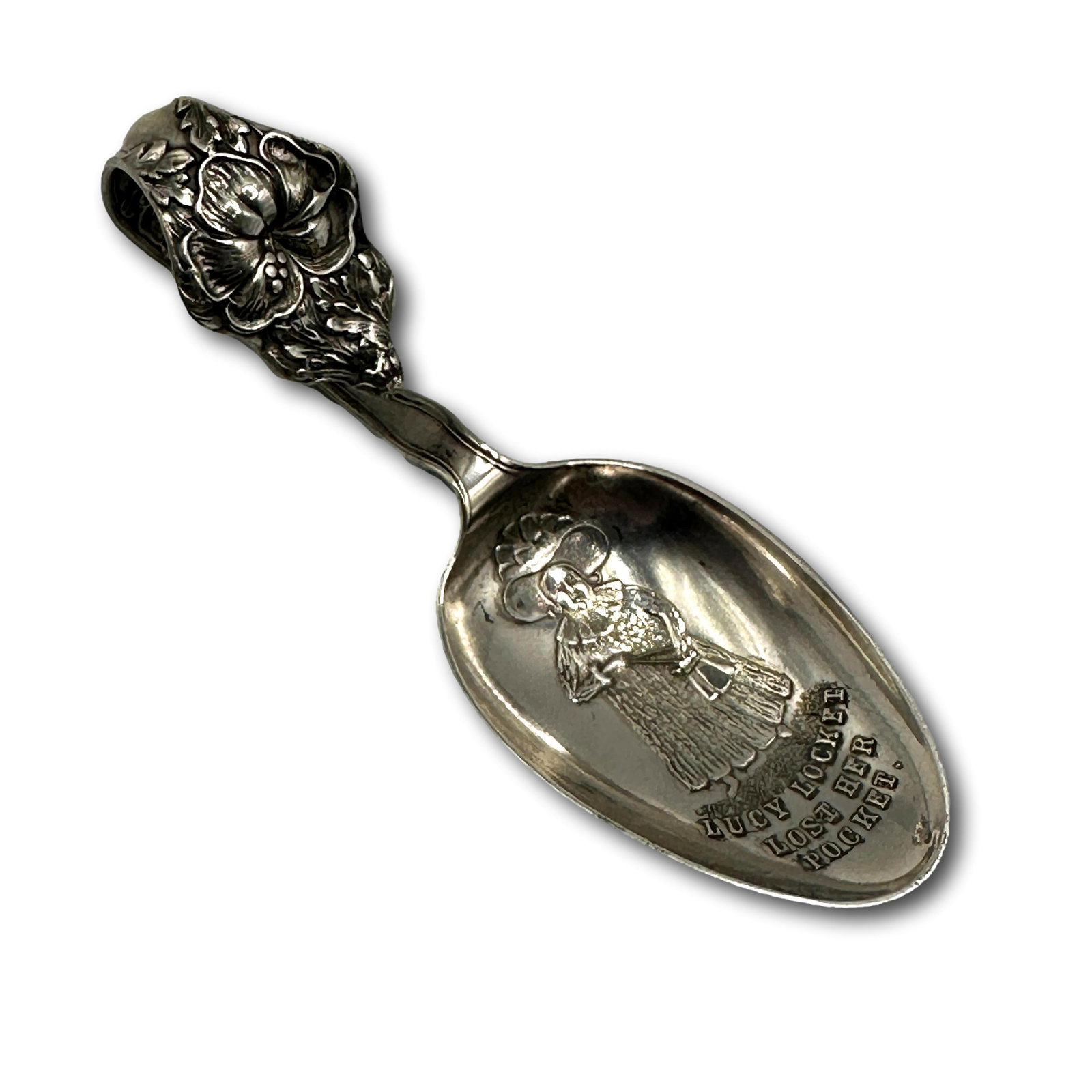 Antique Sterling Silver Lucy Locket Child's Spoon (1 of 6)