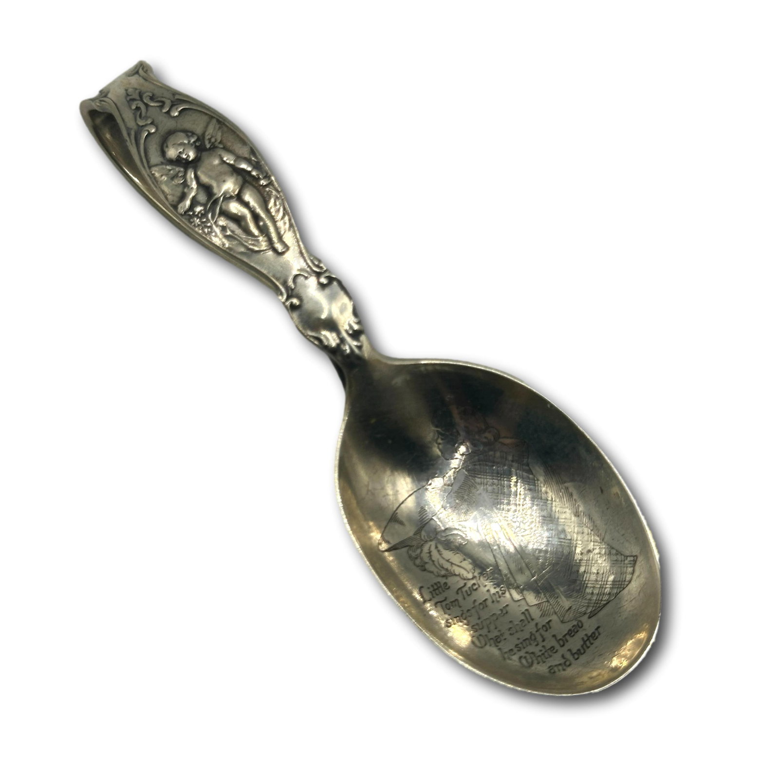 Antique Sterling Silver Nursey Rhyme Child's Spoon (1 of 7)