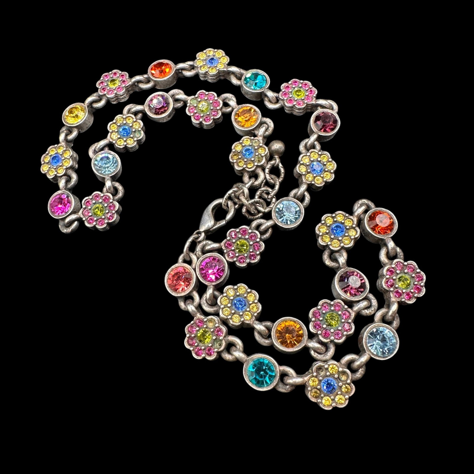 Vintage Patricia Locke Colorful Flowers Necklace (1 of 5)