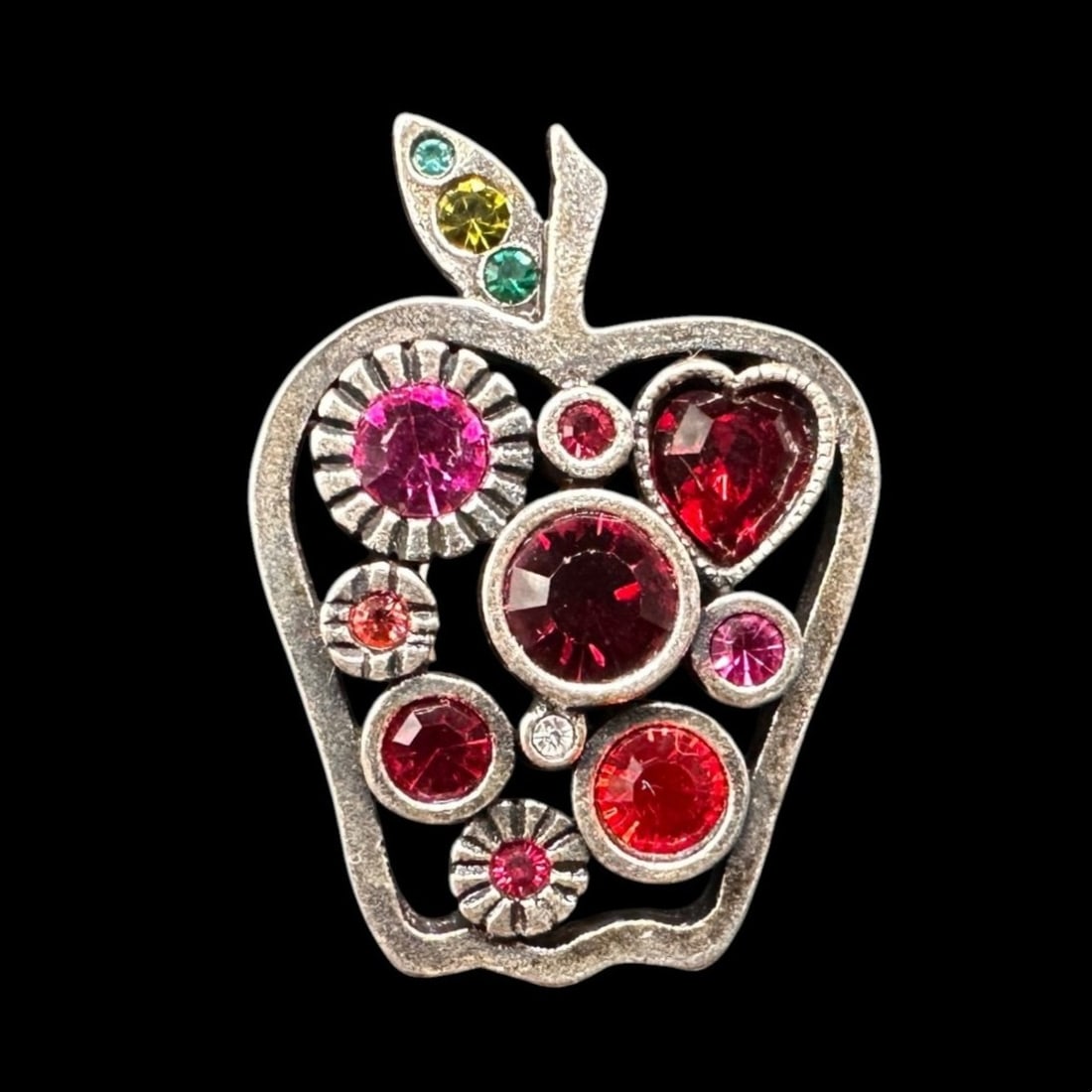 Patricia Locke Crystal Embellished Teacher's Apple Pin (1 of 3)