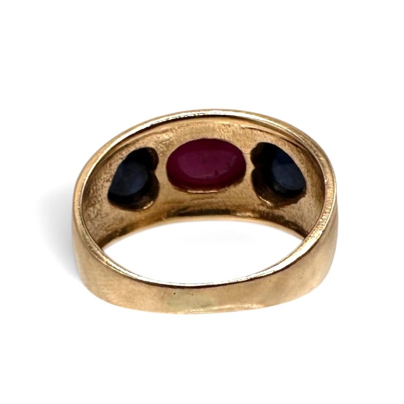 14K Gold Ruby and Onyx Ring - 3
