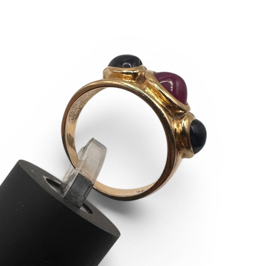 14K Gold Ruby and Onyx Ring - 5