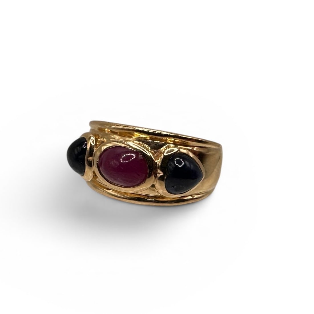 14K Gold Ruby and Onyx Ring - 6
