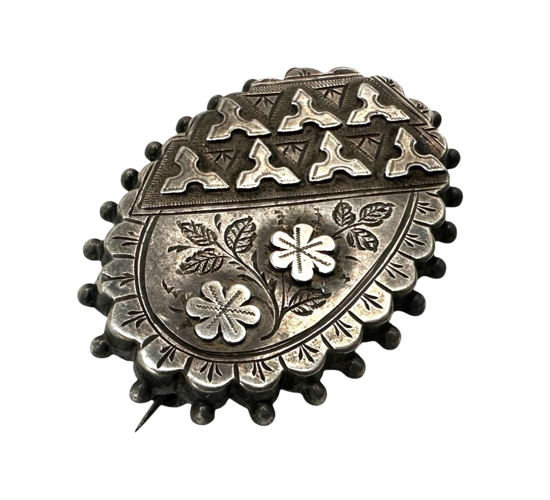 Antique Aesthetic-Victorian Era English Sterling Silver Hallmarked Brooch (1 of 8)
