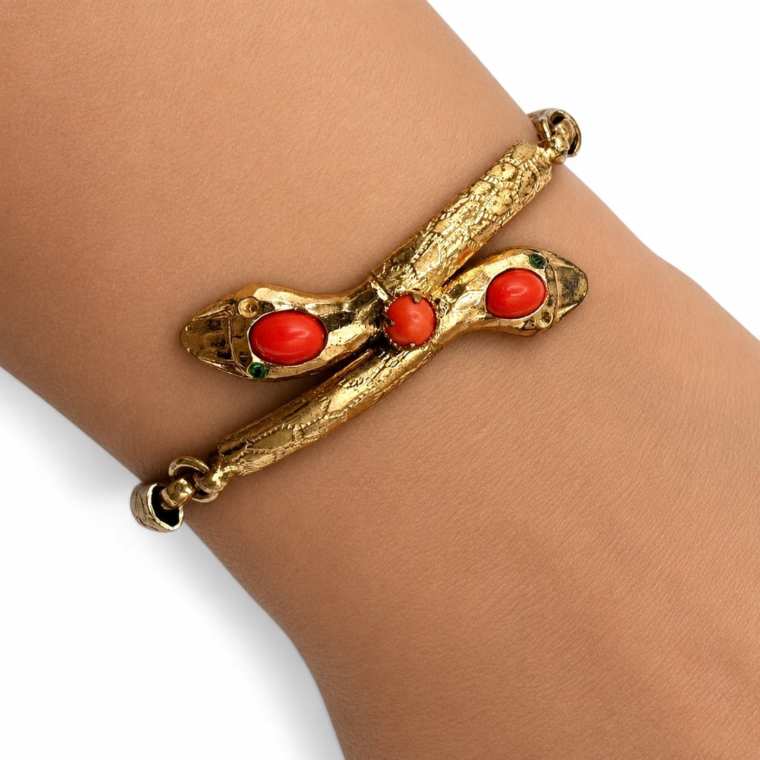 Vintage Gold Tone Snake Serpent Bracelet (1 of 9)