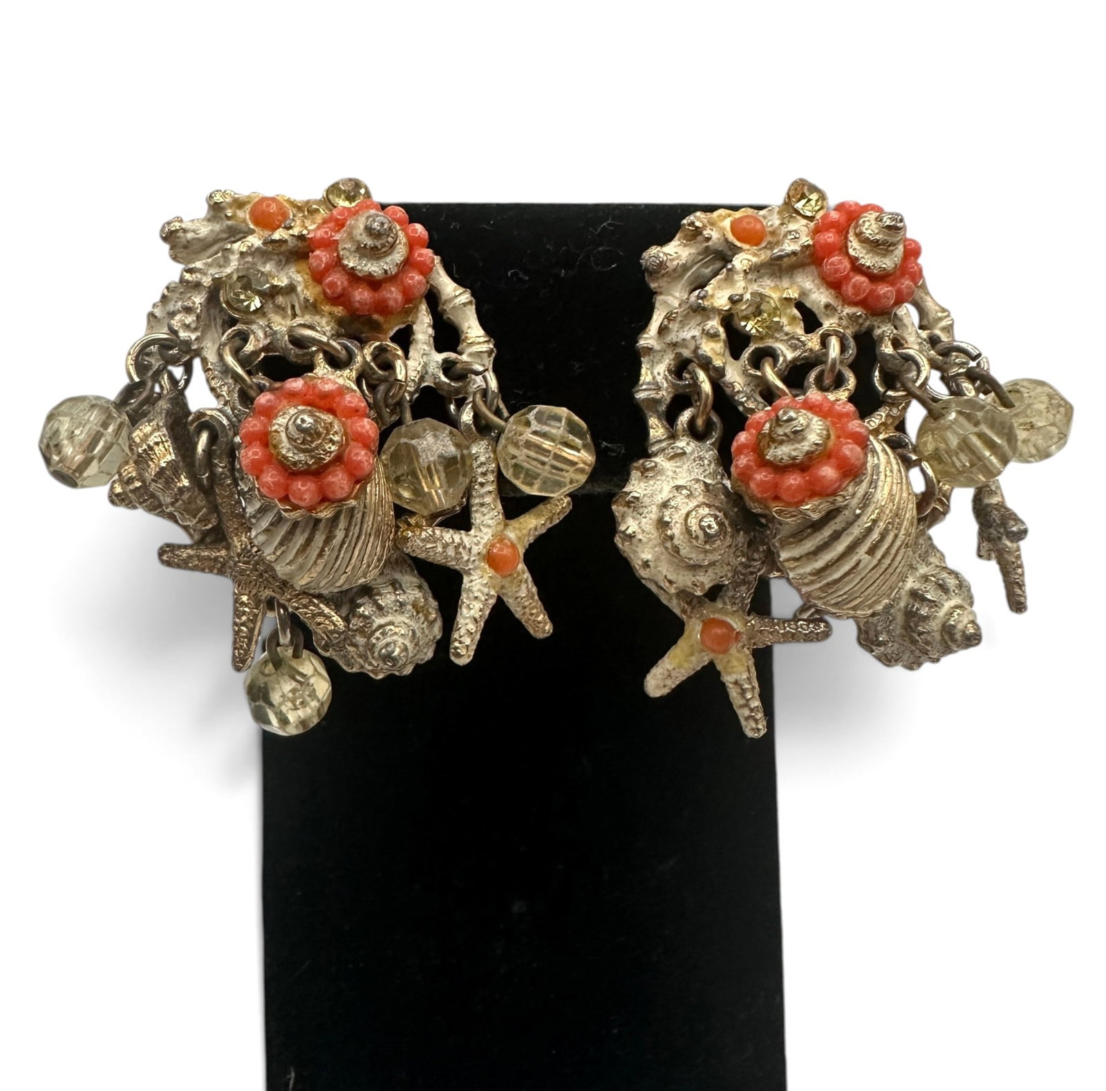 Vintage "Art" Signed Nautical Clip-on Earrings: Please review photos for more details as they are a part of the description. Item is being sold as found from an estate collection and may show signs of age, use, wear, imperfections, or surface varia