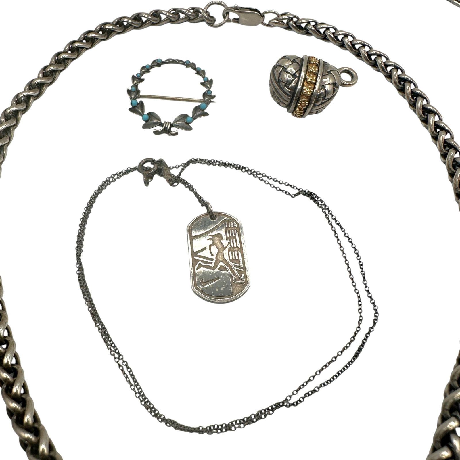 Sterling Silver Including Tiffany and Saint Pendant and Necklaces (1 of 15)