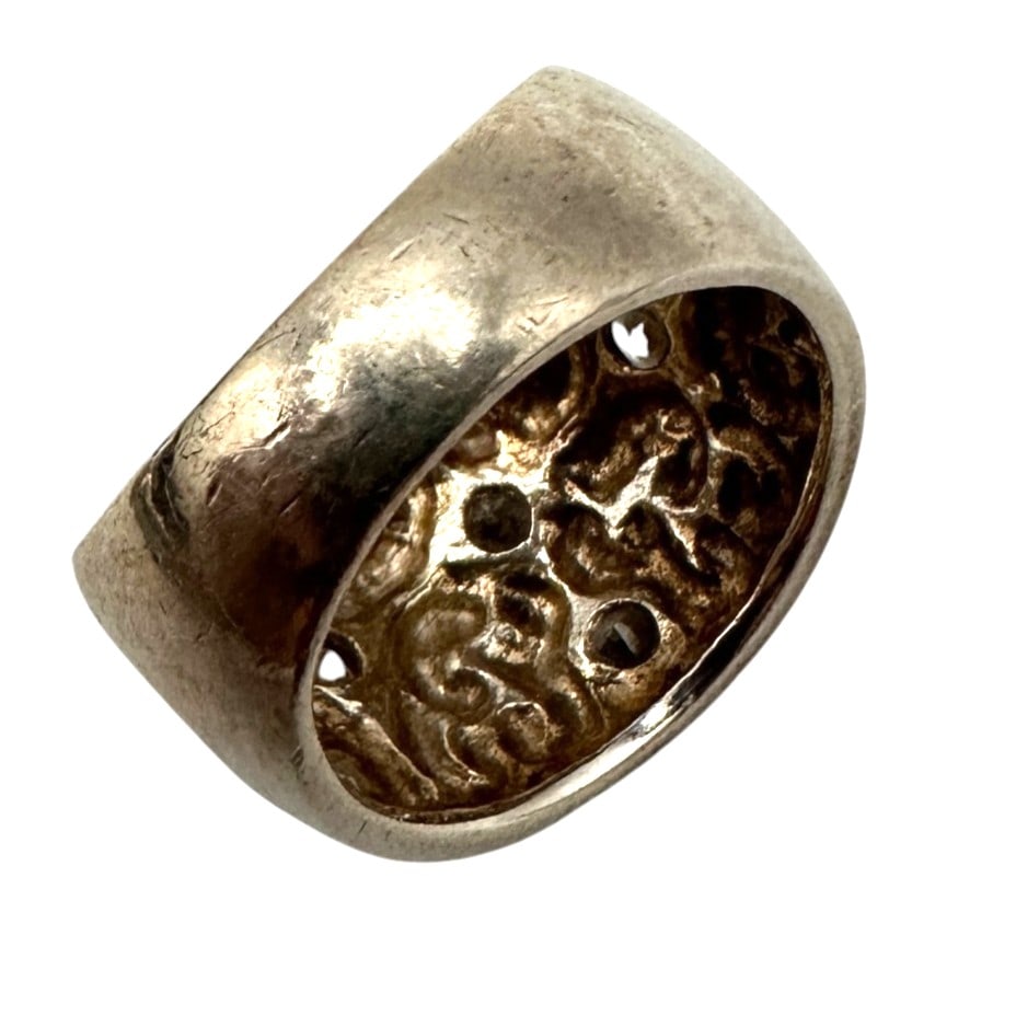 Ornate Scrollwork Sterling Silver Ring - 5