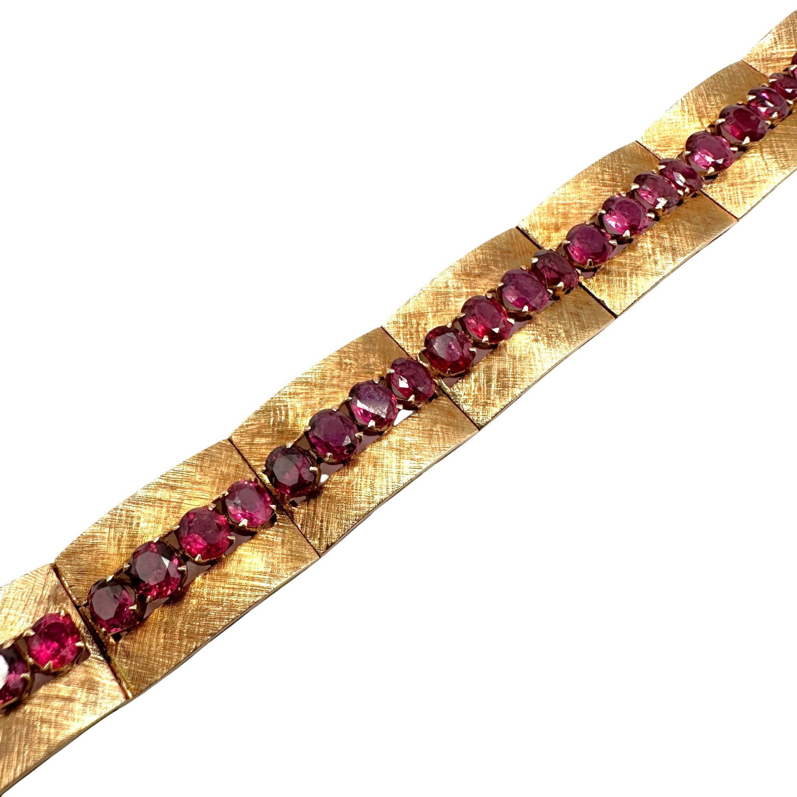 Mid Century 18K Gold and Ruby Statement Bracelet - 3