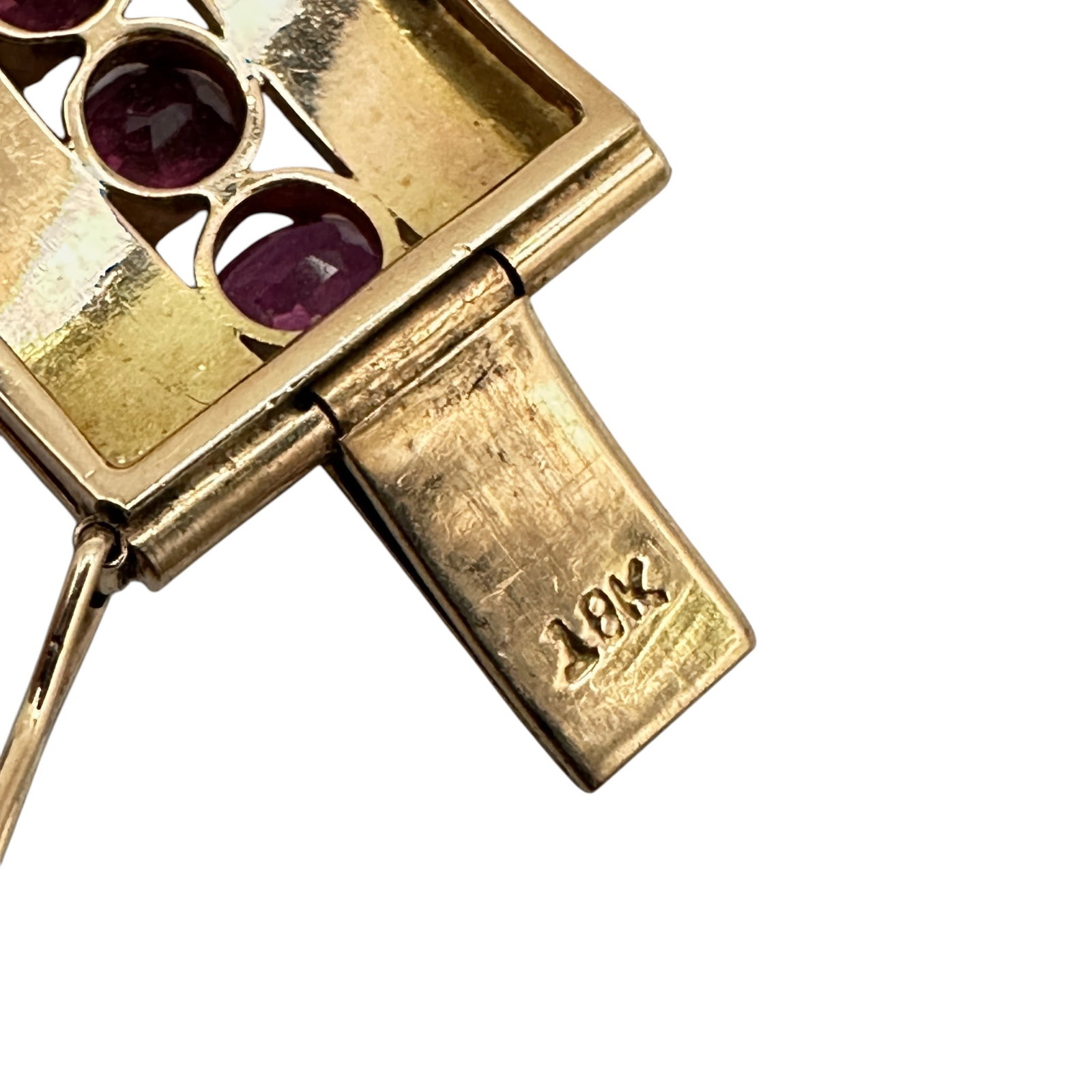 Mid Century 18K Gold and Ruby Statement Bracelet - 8