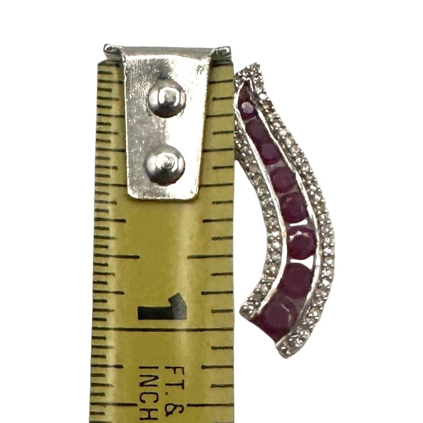 14K Gold Ruby and Diamond Pendant - 3