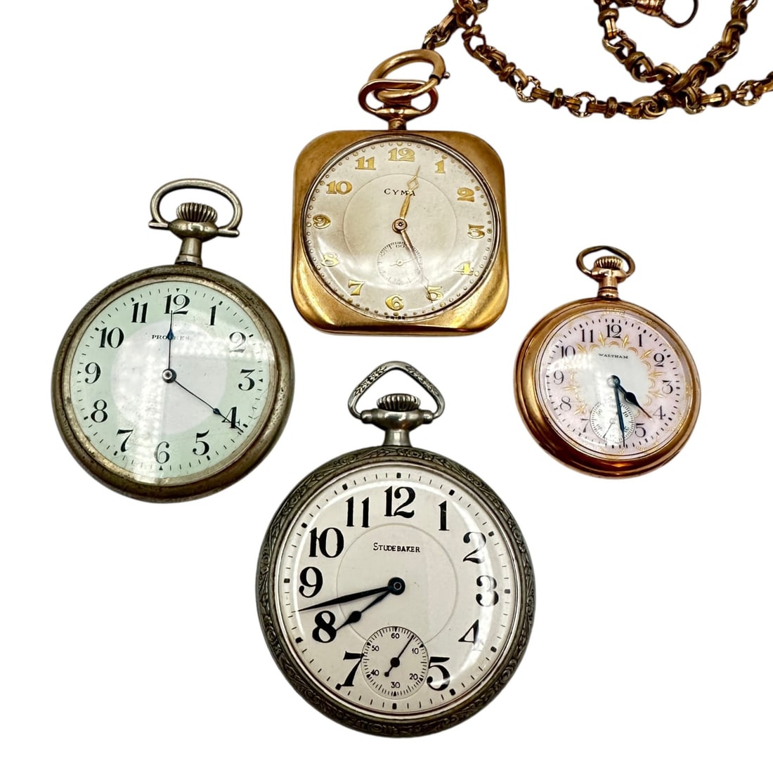 Collection of Antique Pocket Watches including Waltham and Cyma (1 of 15)