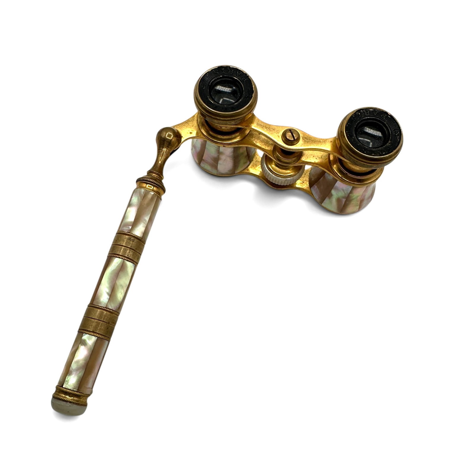 Pair of Mother of Pearl Clad Opera Glasses with Handle (1 of 9)