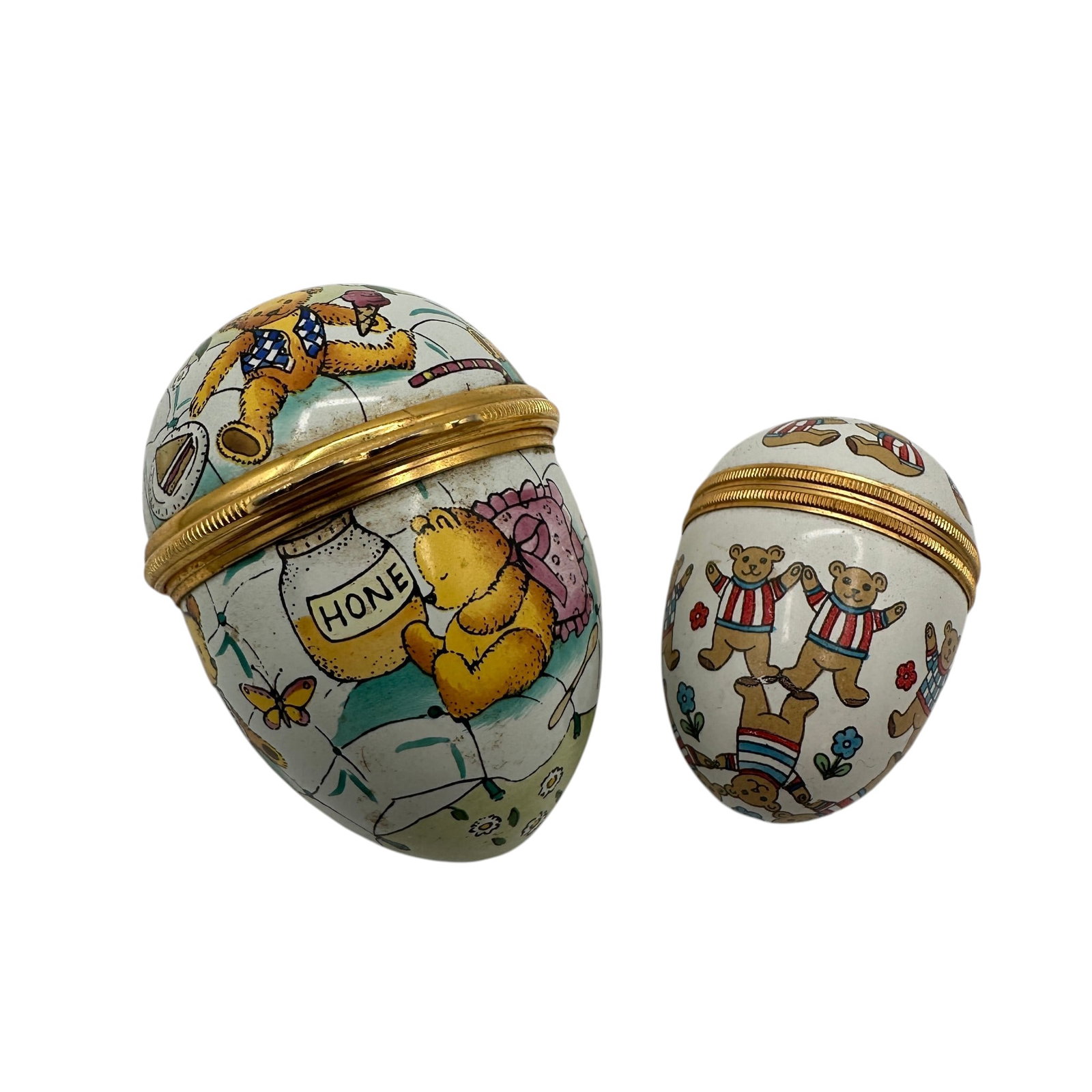 Two Halcyon Days Egg Trinket Boxes - Winnie the Pooh and Bear (1 of 8)