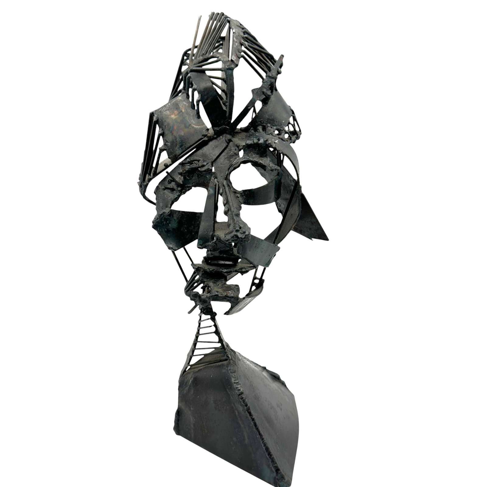 Abstract Modernist Bust Sculpture: Artist unknown. A stunning piece measuring 13" tall x 6" across at the widest point. Please review photos for more details as they are a part of the description. Item is being sold as found from an es