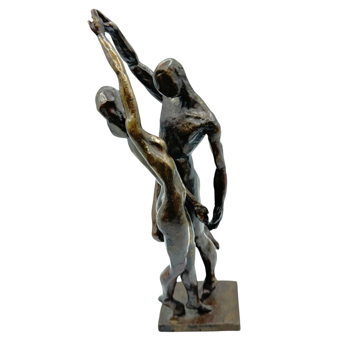 Artist Signed Bronze Sculpture of Romantic Couple (1 of 14)