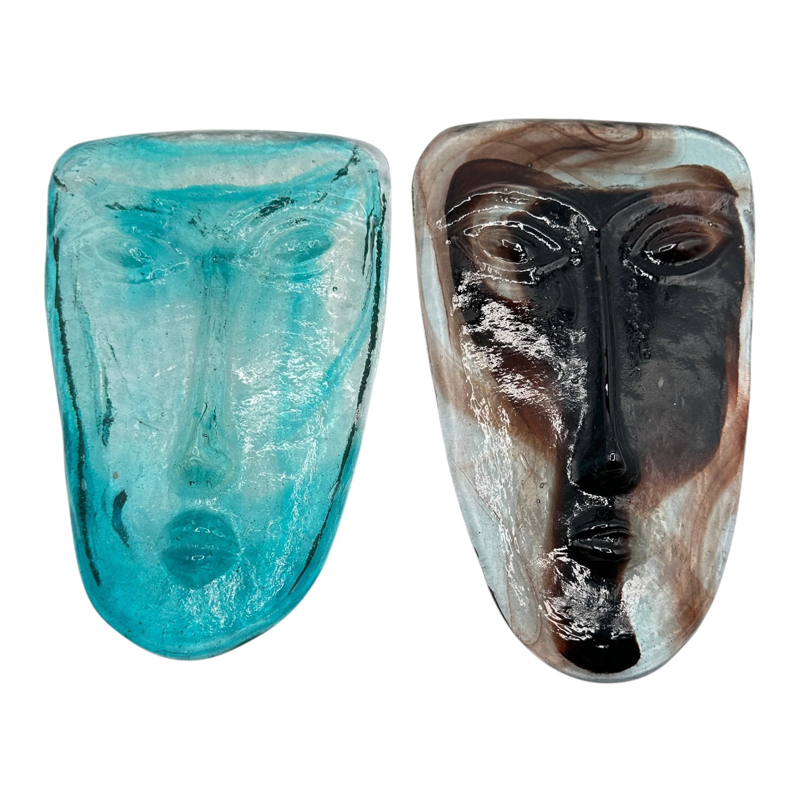 Pair of Modernist Art Glass Masks (1 of 9)