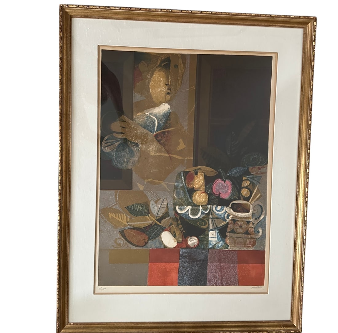 Sunol Alvar Signed and Numbered Mid Century Abstract Framed Print (1 of 11)