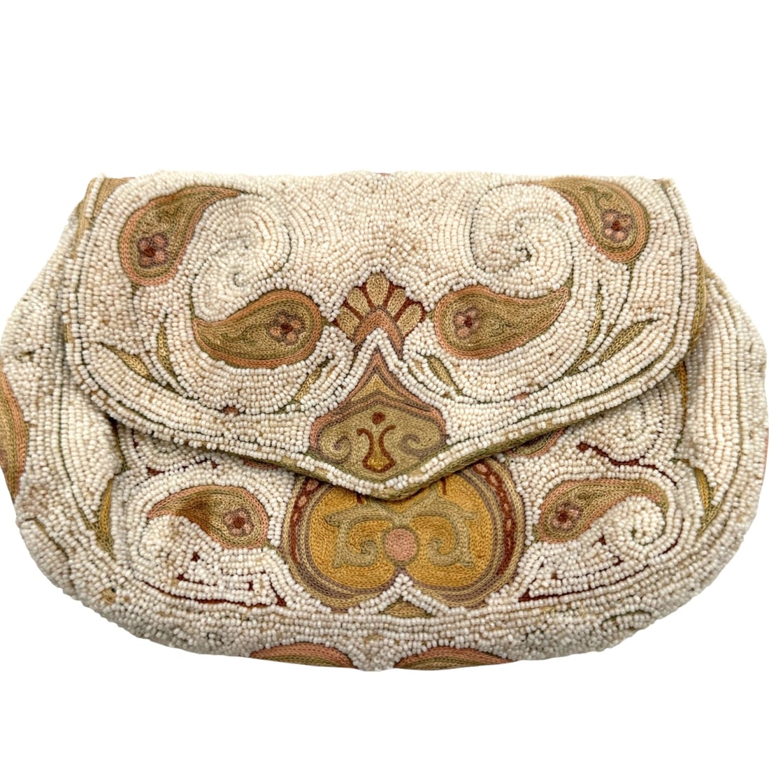 John Wannamaker NY, French Made Beaded and Embroidered Evening Bag: Please review photos for more details as they are a part of the description. Item is being sold as found from an estate collection and may show signs of age, use, wear, imperfections, or surface varia