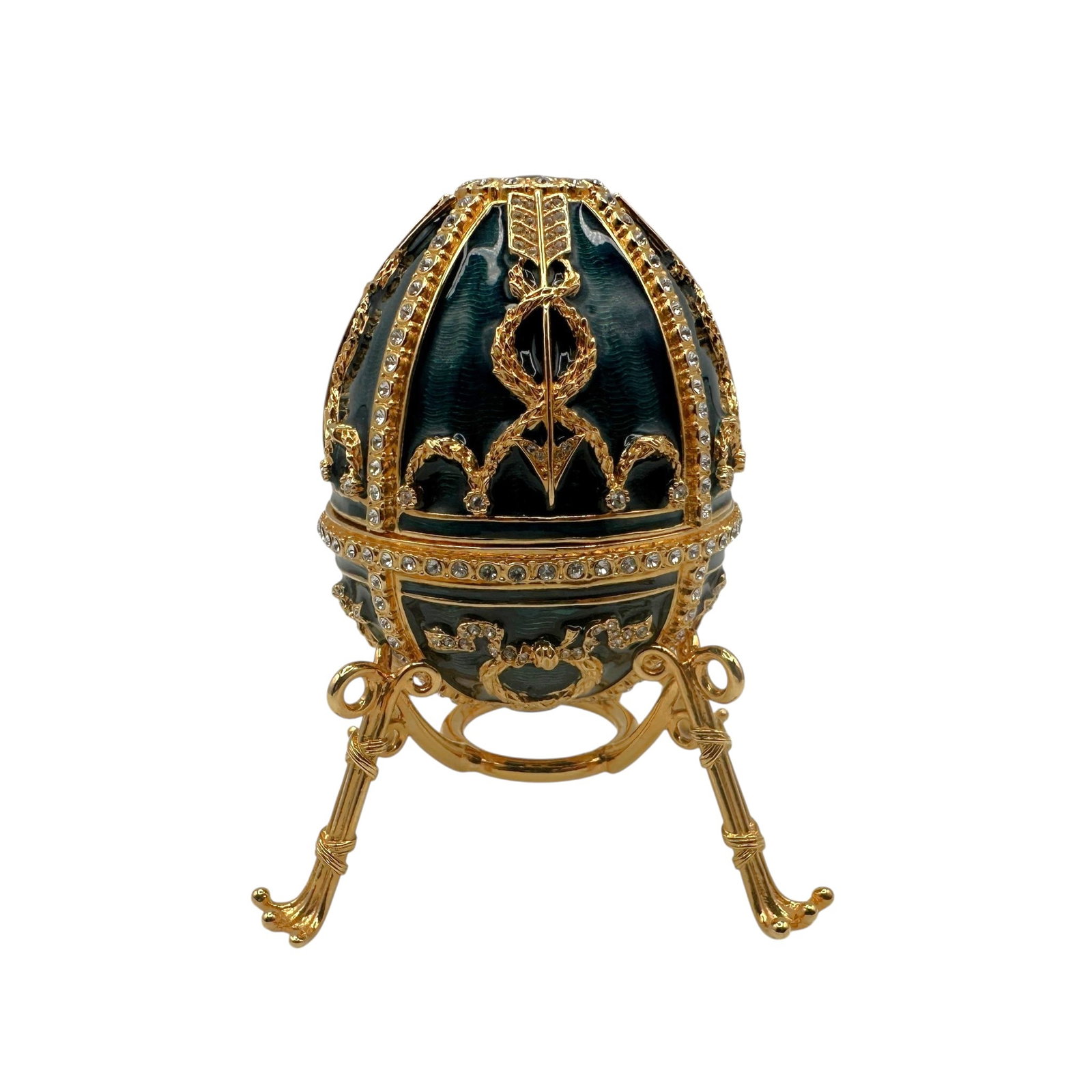 Collectible Faberge Rosebud Egg with Necklace - Replica of 1895 Russian Imperial Egg (1 of 14)